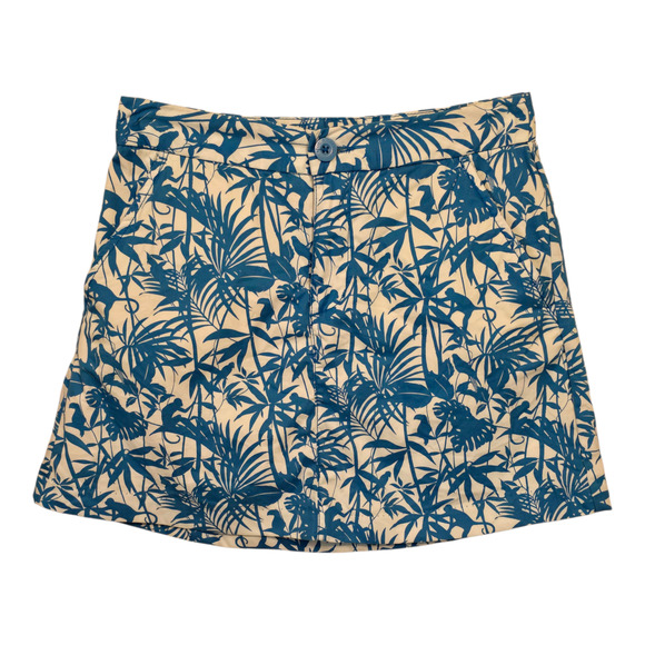 Tori Richard Mini Skirt Womens Size 00 Blue/White Hawaiian Pockets Resort Summer - Picture 1 of 10